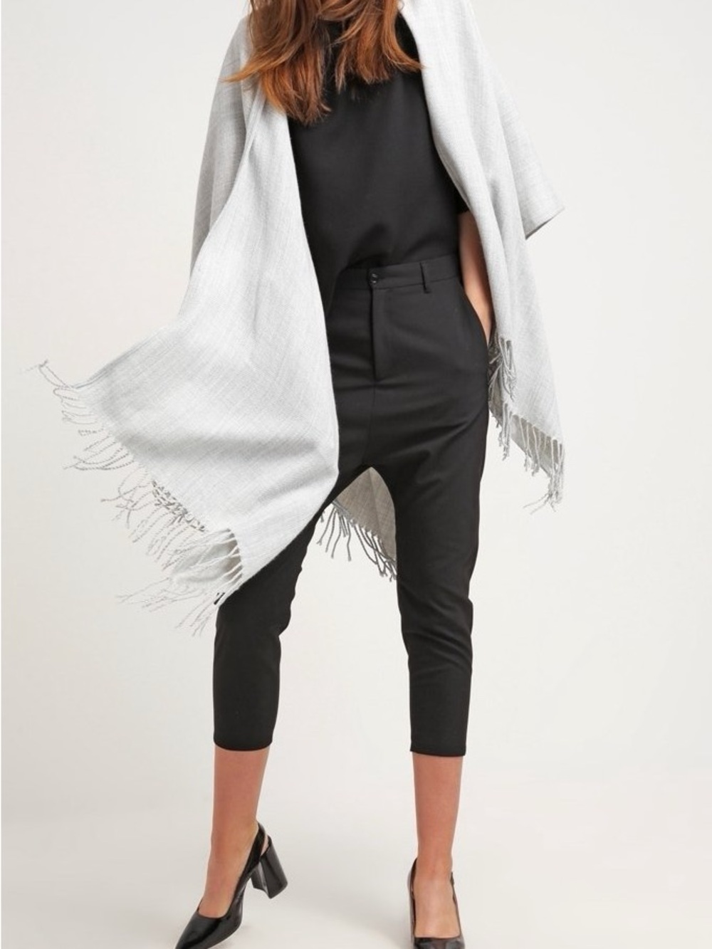 HOPE Stockholm black capri drop crotch was trousers